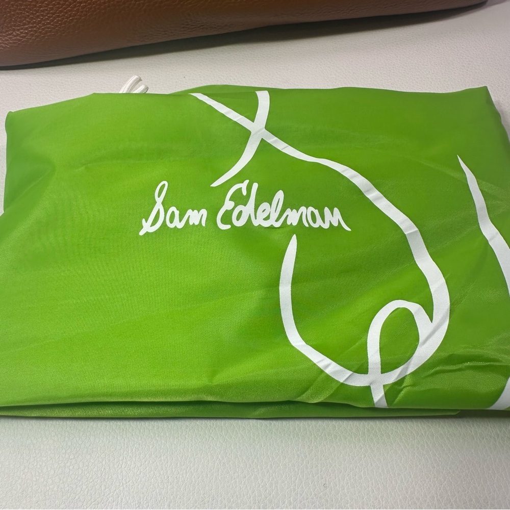 NEW SAM EDLEMAN BAY LARGE CHAINLINK HOBO CARAMEL LEATHER SHOULDER BAG HOBO NWT!! - Picture 13 of 15